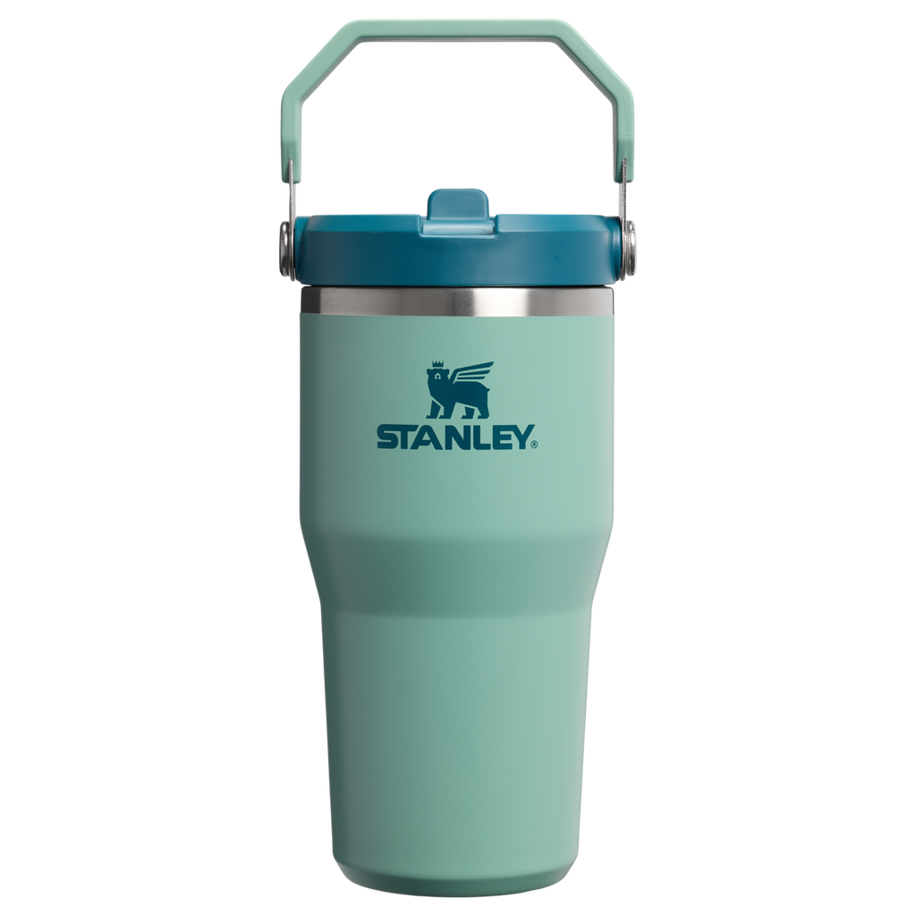 Personalized laser engraved Stanley 20oz IceFlow 2.0 Tumbler in Spring Green, custom name gift