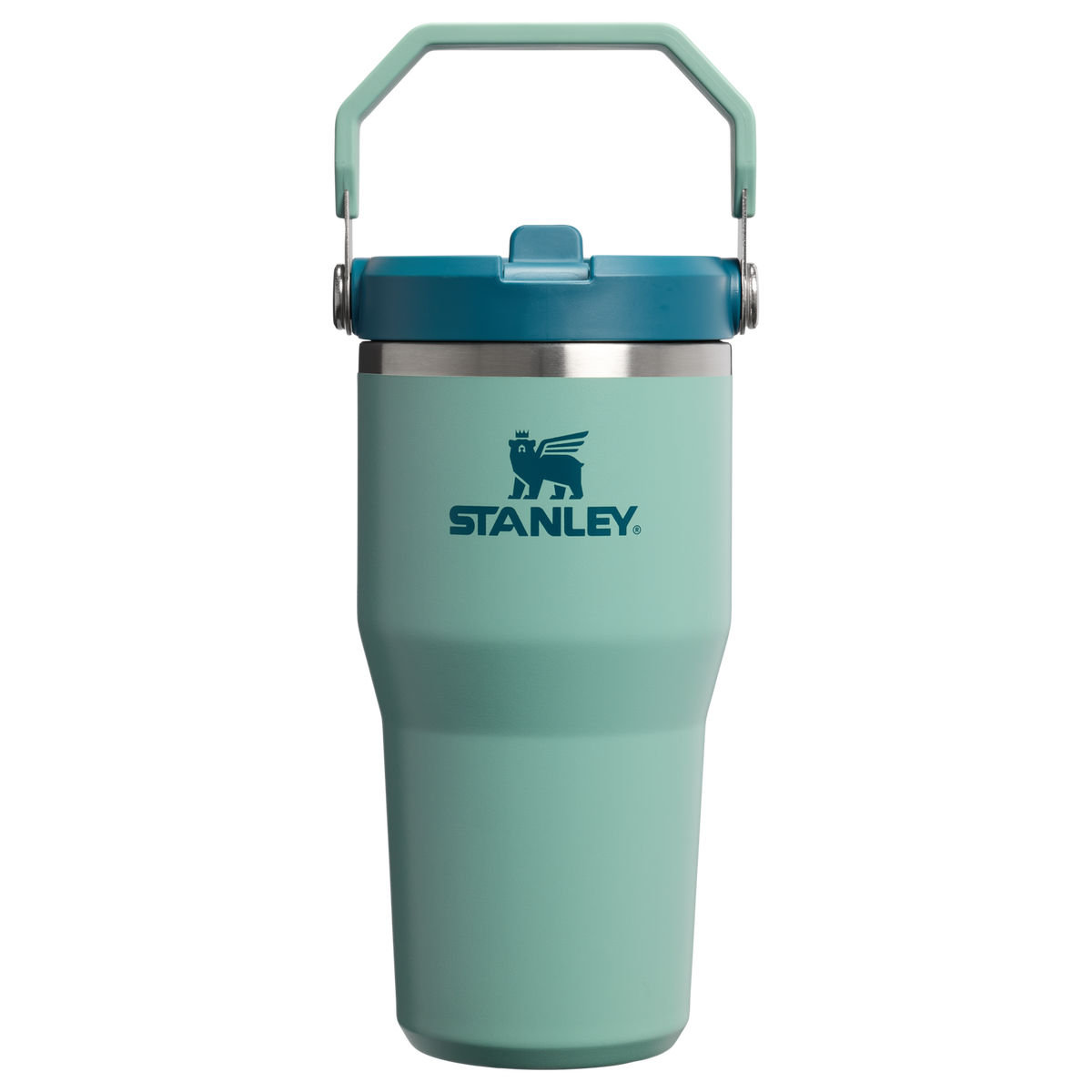 Personalized laser engraved Stanley 20oz IceFlow 2.0 Tumbler in Spring Green, custom name gift