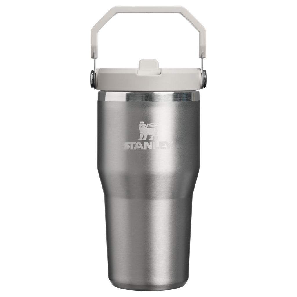 Personalized laser engraved Stanley 20oz IceFlow 2.0 Tumbler in Stainless Steel Ash, custom name gift