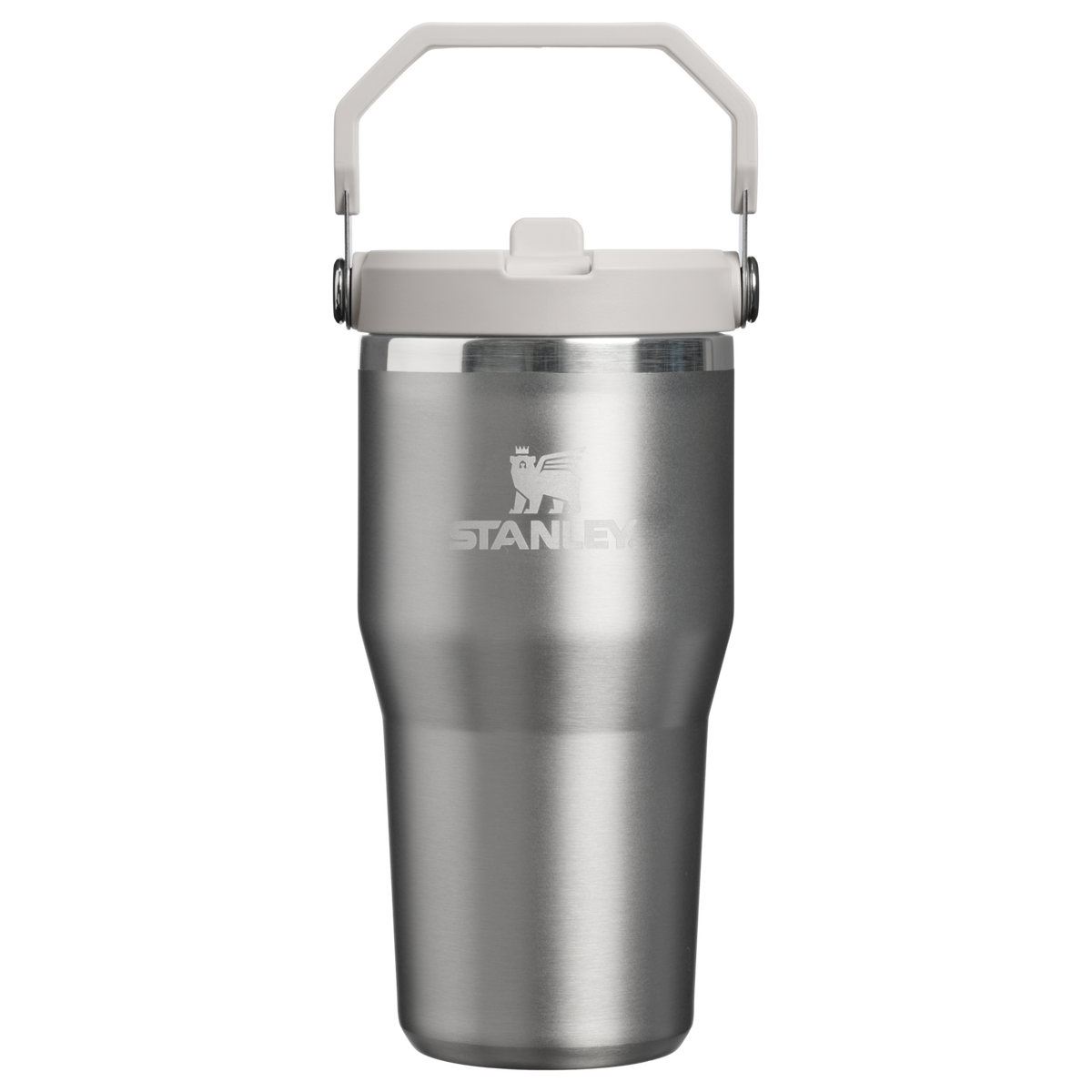 Personalized laser engraved Stanley 20oz IceFlow 2.0 Tumbler in Stainless Steel Ash, custom name gift