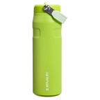 Personalized laser engraved Stanley 24oz IceFlow AeroLight Bottle in Chartreuse, custom name gift