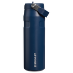 Personalized laser engraved Stanley 24oz IceFlow AeroLight Bottle in Dark Navy, custom name gift