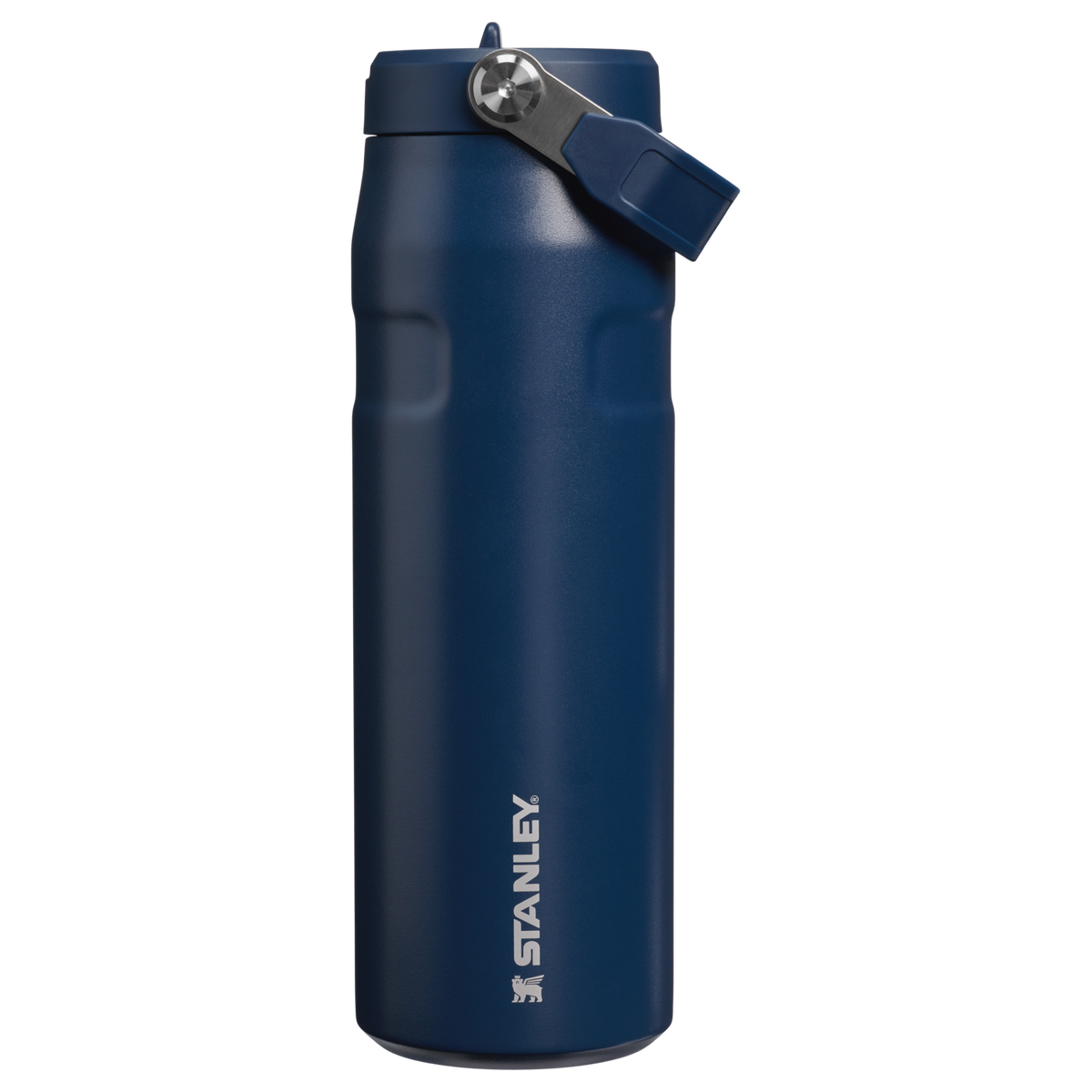 Personalized laser engraved Stanley 24oz IceFlow AeroLight Bottle in Dark Navy, custom name gift