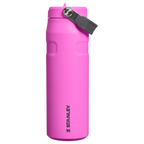 Personalized laser engraved Stanley 24oz IceFlow AeroLight Bottle in Hot Pink, custom name gift