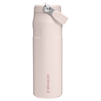 Personalized laser engraved Stanley 24oz IceFlow AeroLight Bottle in Rose Quartz, custom name gift