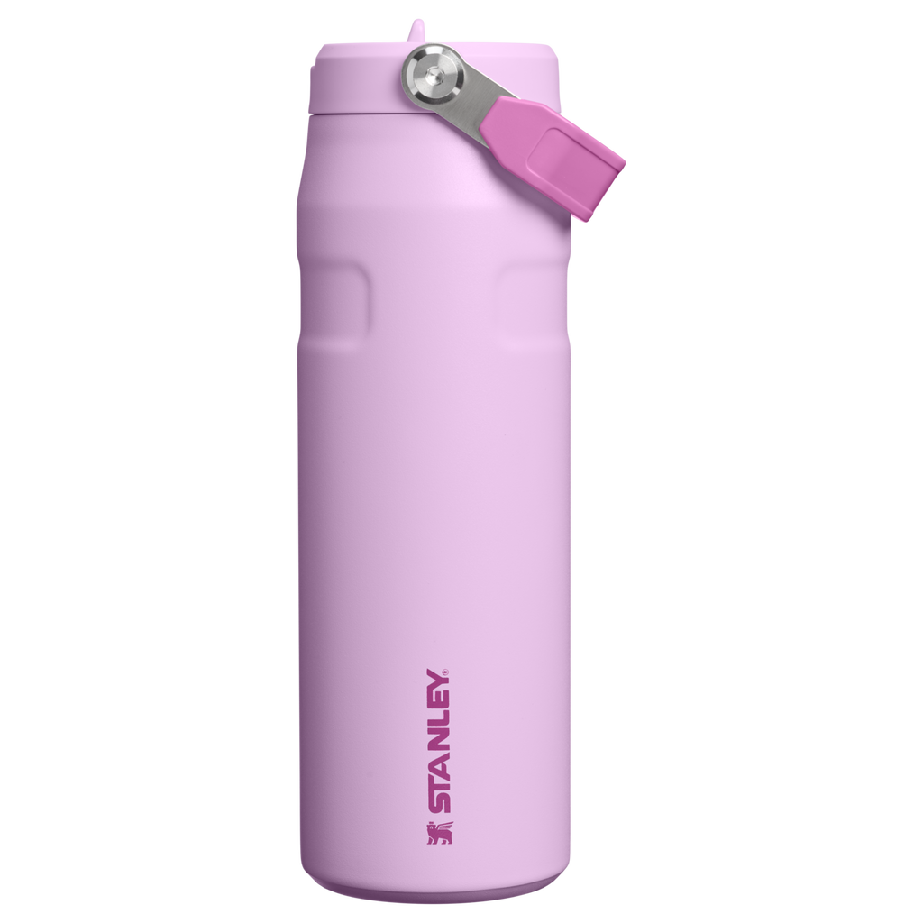 Personalized laser engraved Stanley 24oz IceFlow AeroLight Bottle in Soft Orchid, custom name gift