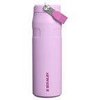 Personalized laser engraved Stanley 24oz IceFlow AeroLight Bottle in Soft Orchid, custom name gift