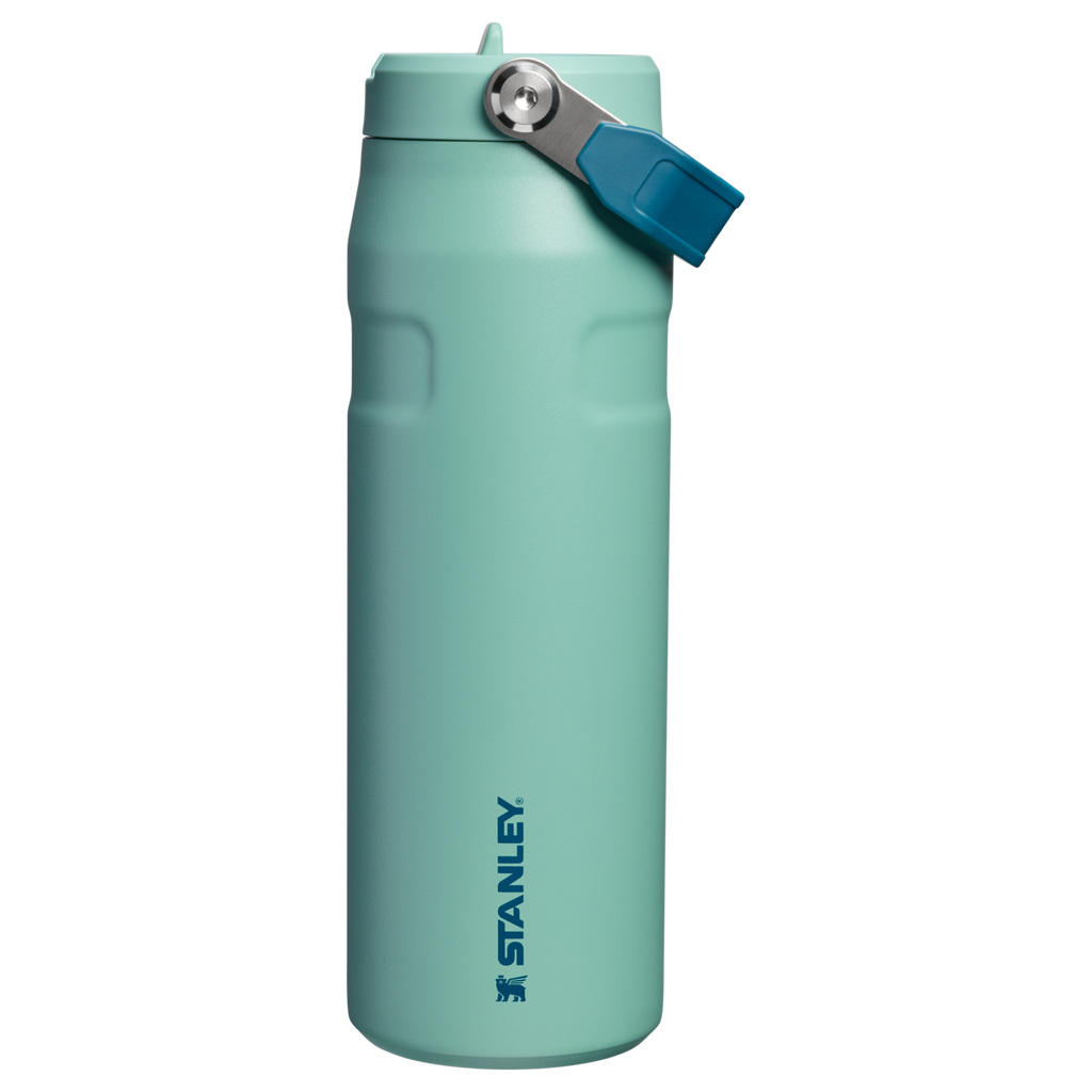 Personalized laser engraved Stanley 24oz IceFlow AeroLight Bottle in Spring Green, custom name gift