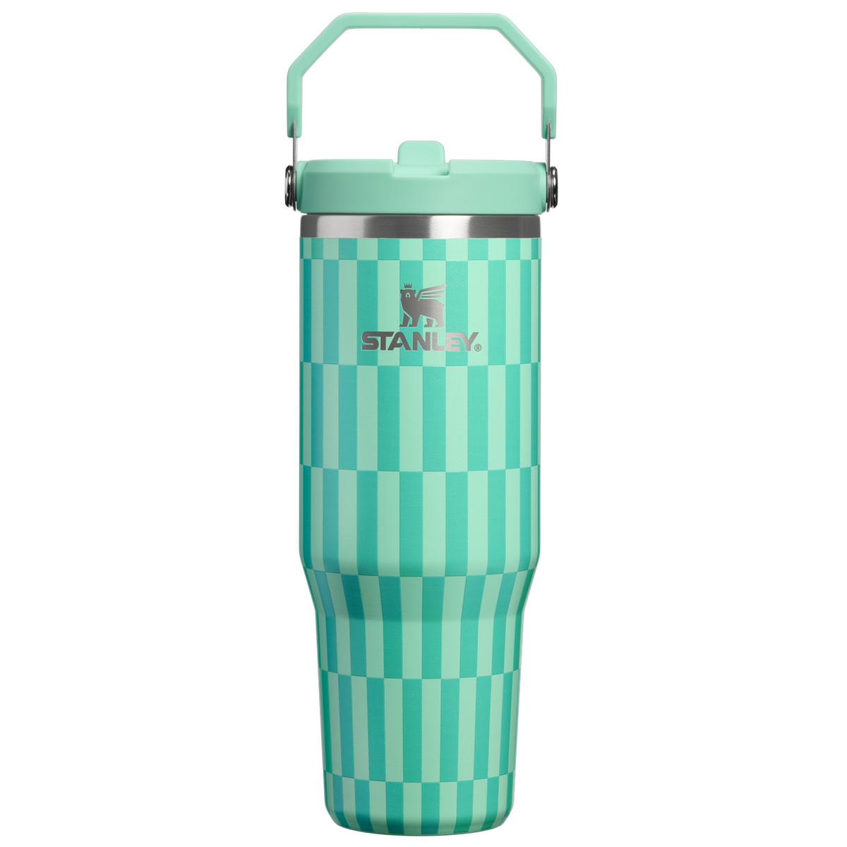 Personalized laser engraved Stanley 30oz IceFlow 2.0 Tumbler in Dream Green Tile, custom name gift