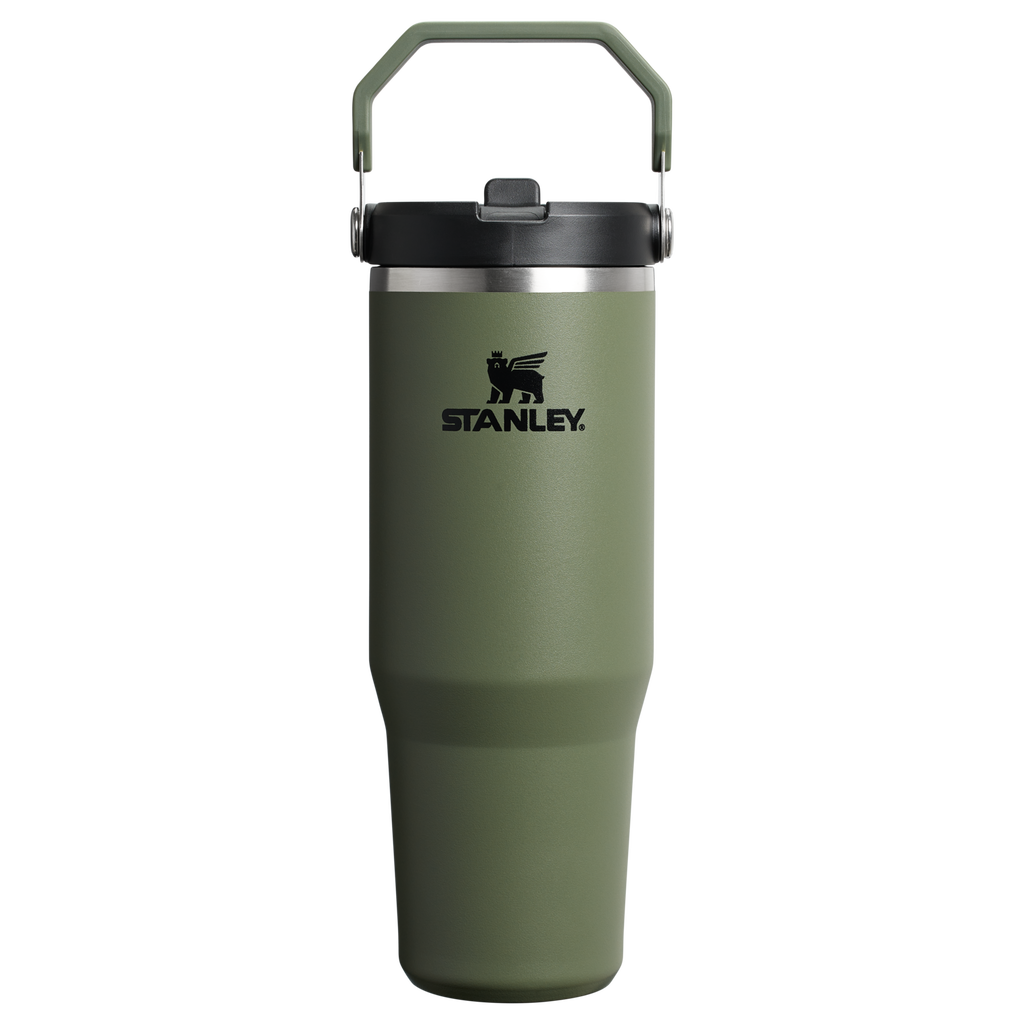 Personalized laser engraved Stanley 30oz IceFlow 2.0 Tumbler in Dried Pine, custom name gift