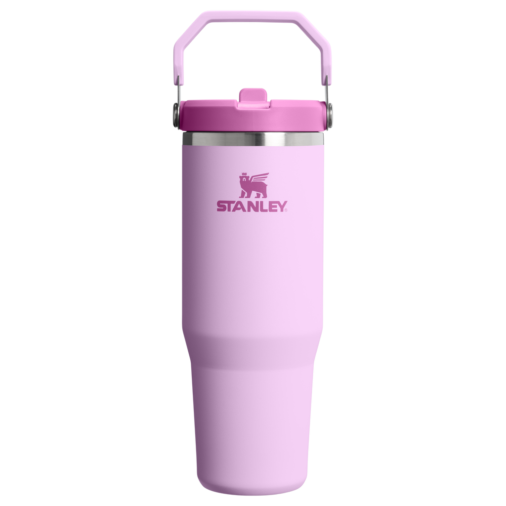 Personalized laser engraved Stanley 30oz IceFlow 2.0 Tumbler in Soft Orchid, custom name gift