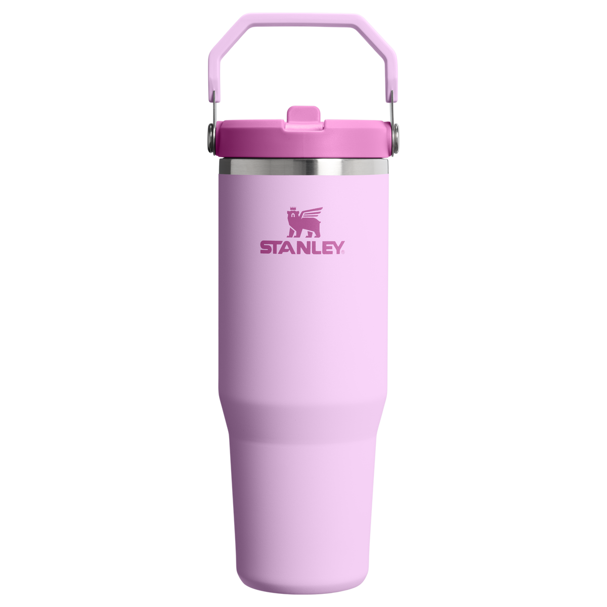 Personalized laser engraved Stanley 30oz IceFlow 2.0 Tumbler in Soft Orchid, custom name gift