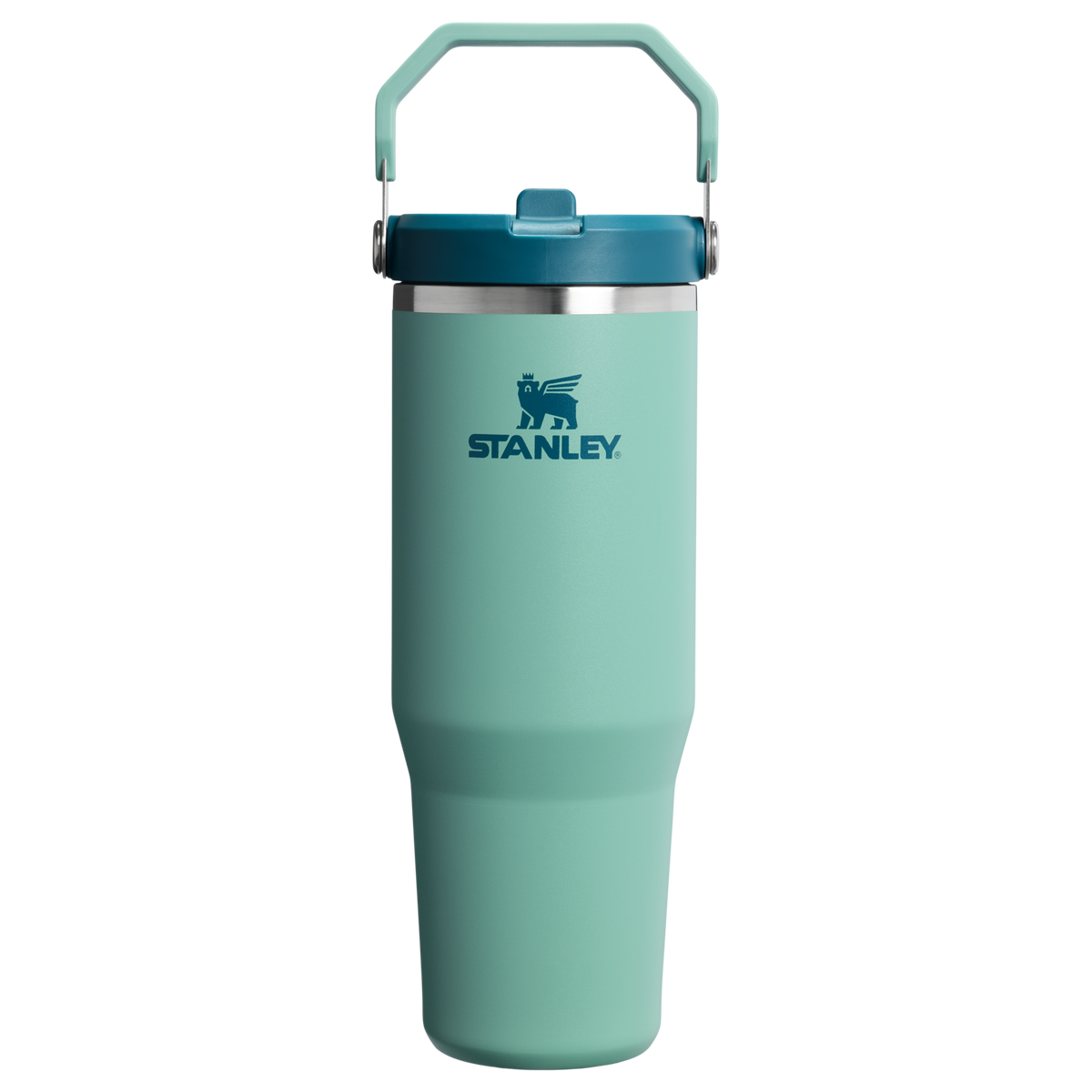 Personalized laser engraved Stanley 30oz IceFlow 2.0 Tumbler in Spring Green, custom name gift