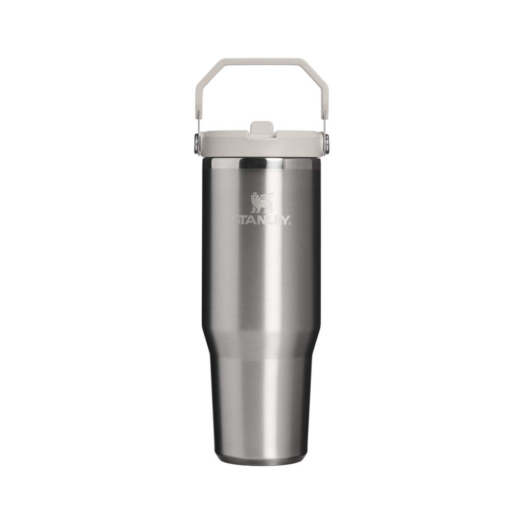 Personalized laser engraved Stanley 30oz IceFlow 2.0 Tumbler in Stainless Steel Ash, custom name gift
