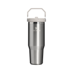 Personalized laser engraved Stanley 30oz IceFlow 2.0 Tumbler in Stainless Steel Ash, custom name gift