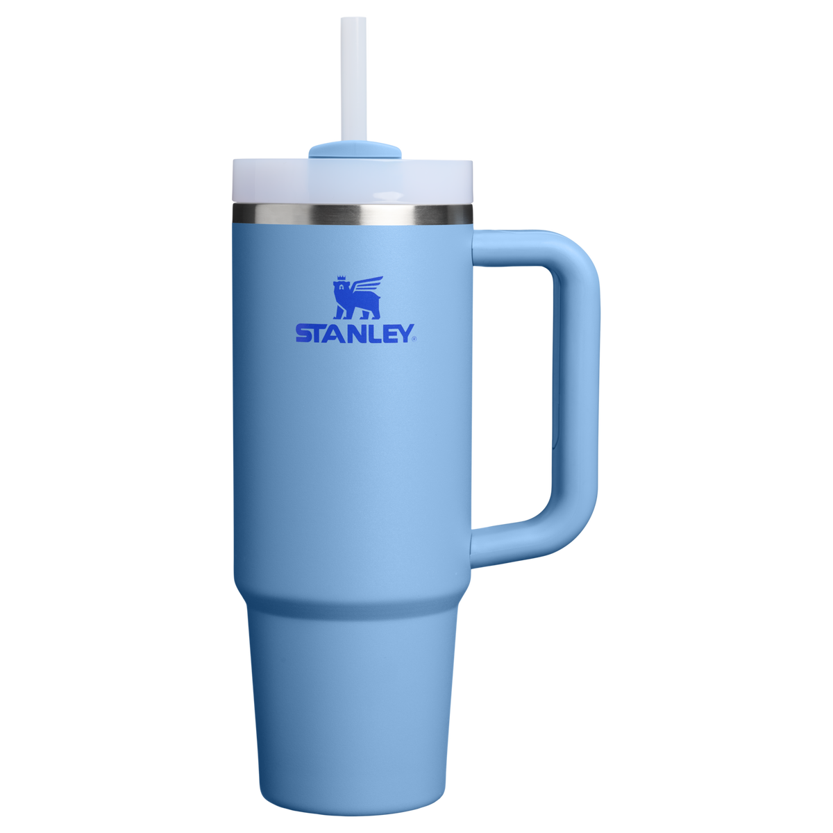 Personalized laser engraved Stanley 30oz Quencher H2.0 Tumbler in Blue Sky, custom name gift