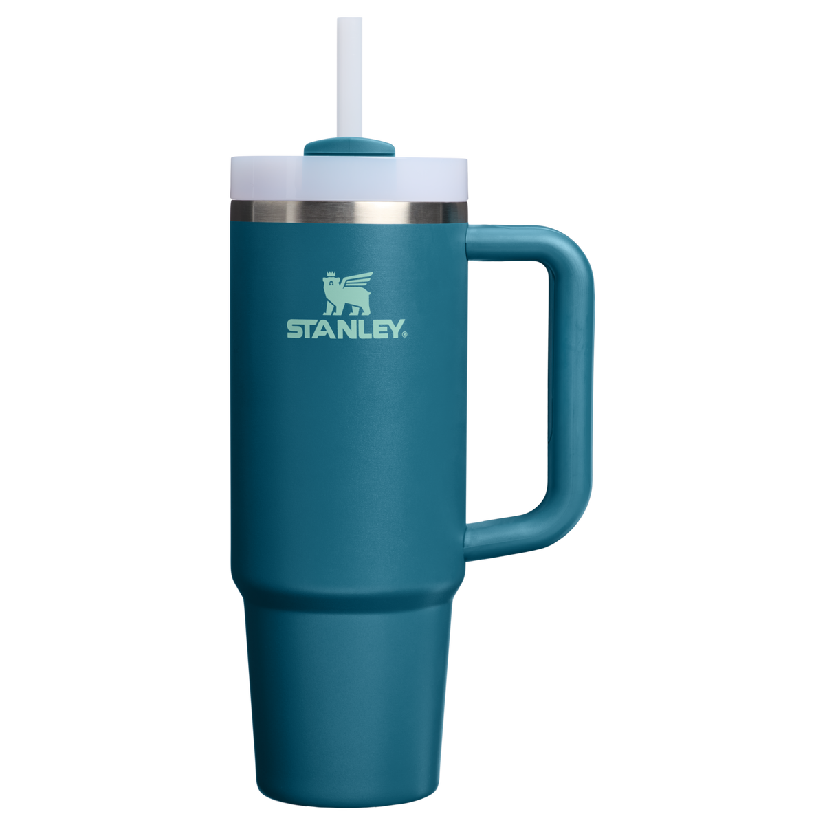 Personalized laser engraved Stanley 30oz Quencher H2.0 Tumbler in Coastal Teal, custom name gift