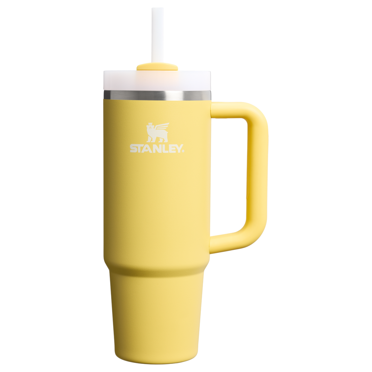 Personalized laser engraved Stanley 30oz Quencher H2.0 Tumbler in Daffodil, custom name gift