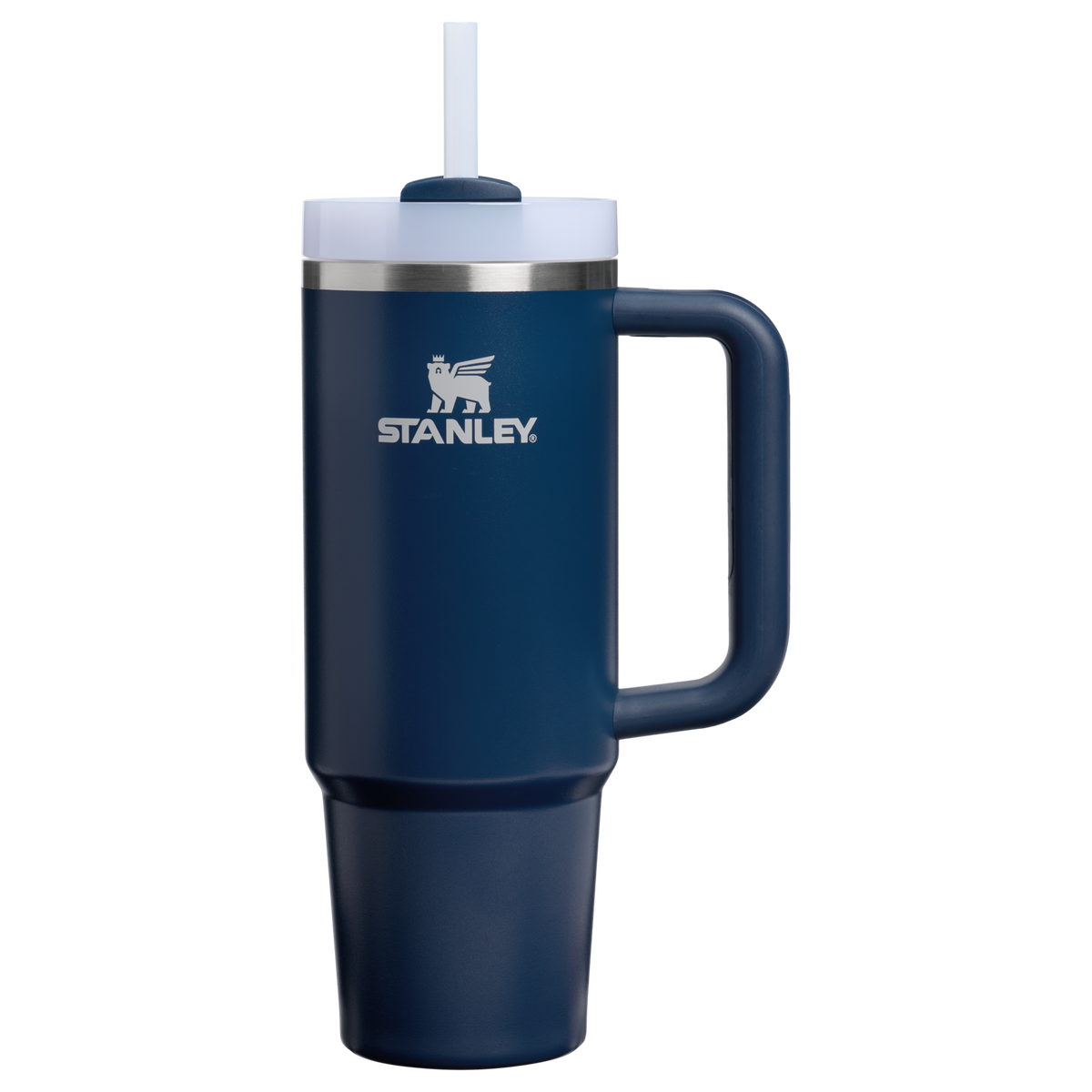 Personalized laser engraved Stanley 30oz Quencher H2.0 Tumbler in Dark Navy, custom name gift