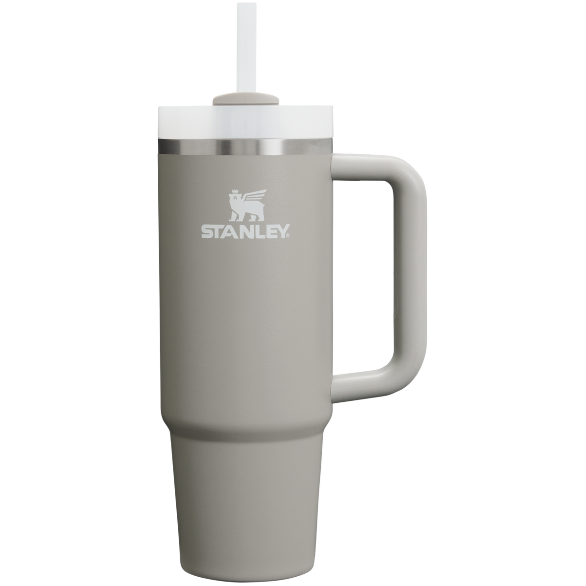 Personalized laser engraved Stanley 30oz Quencher H2.0 Tumbler in Ash, custom name gift