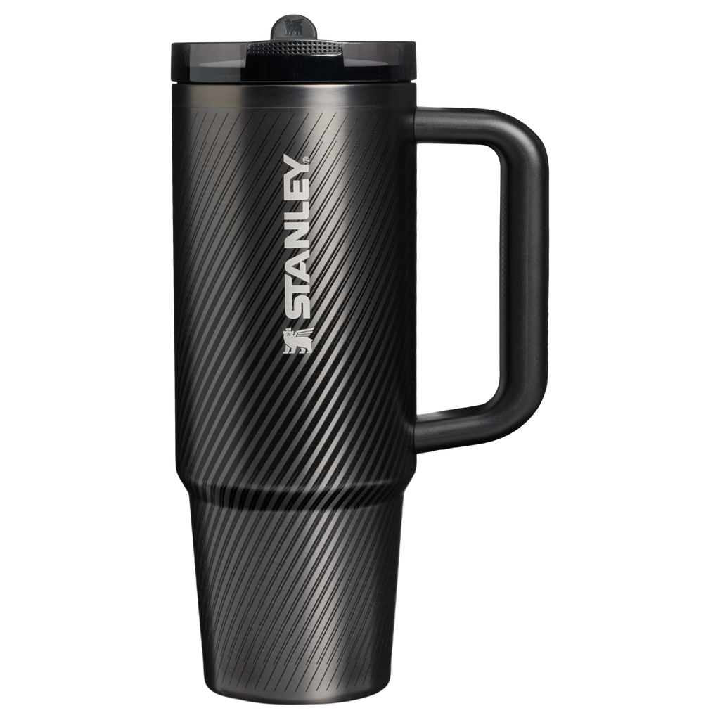 Personalized laser engraved Stanley 30oz Quencher ProTour Tumbler in Black Galactic, custom name gift