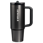 Personalized laser engraved Stanley 30oz Quencher ProTour Tumbler in Black Galactic, custom name gift