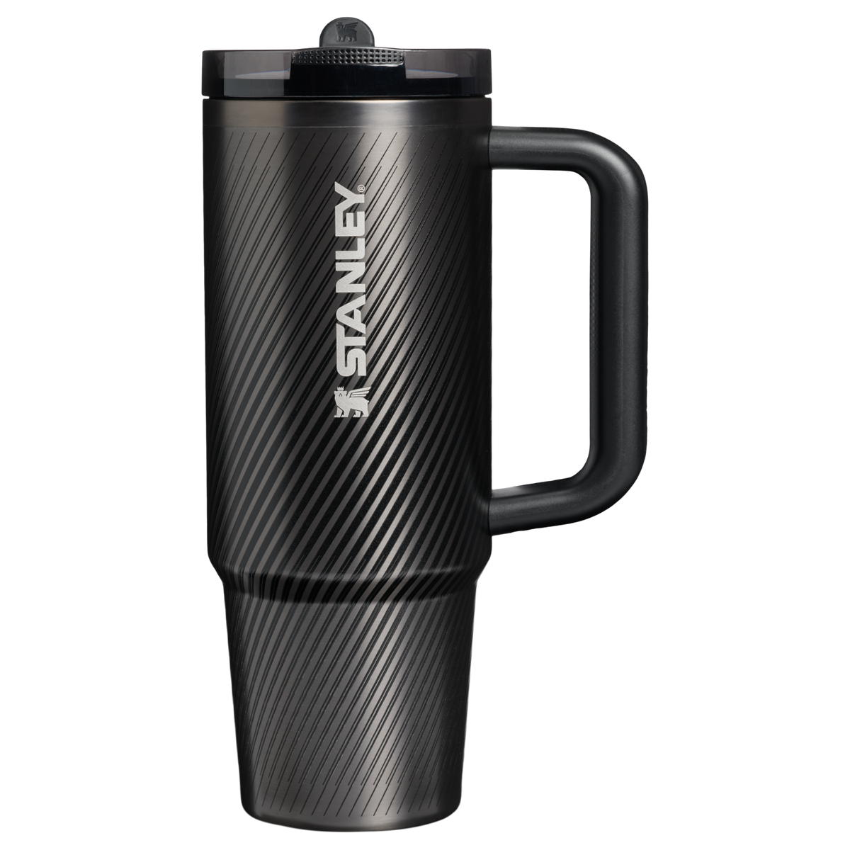 Personalized laser engraved Stanley 30oz Quencher ProTour Tumbler in Black Galactic, custom name gift