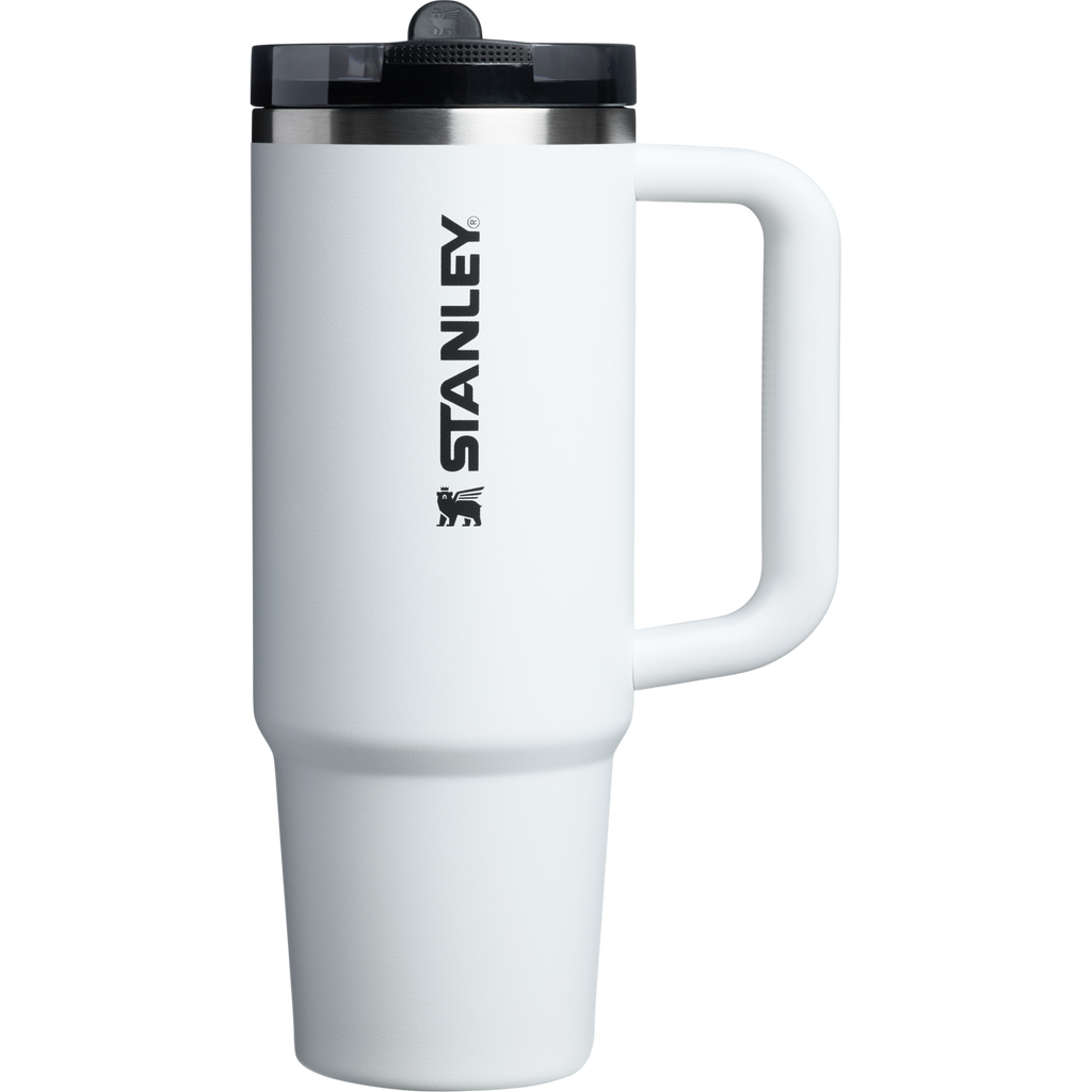 Personalized laser engraved Stanley 30oz Quencher ProTour Tumbler in Chalk, custom name gift