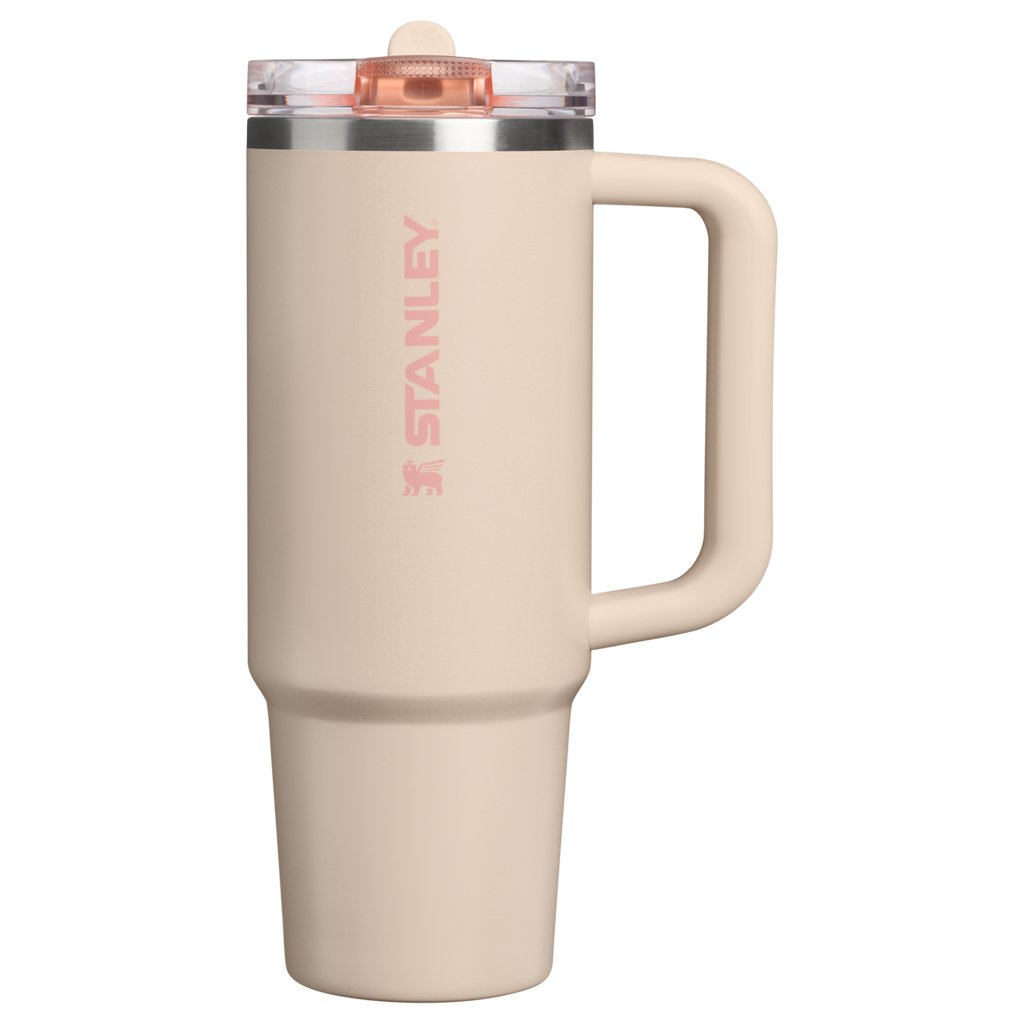 Personalized laser engraved Stanley 30oz Quencher ProTour Tumbler in Champagne, custom name gift