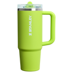 Personalized laser engraved Stanley 30oz Quencher ProTour Tumbler in Chartreuse, custom name gift