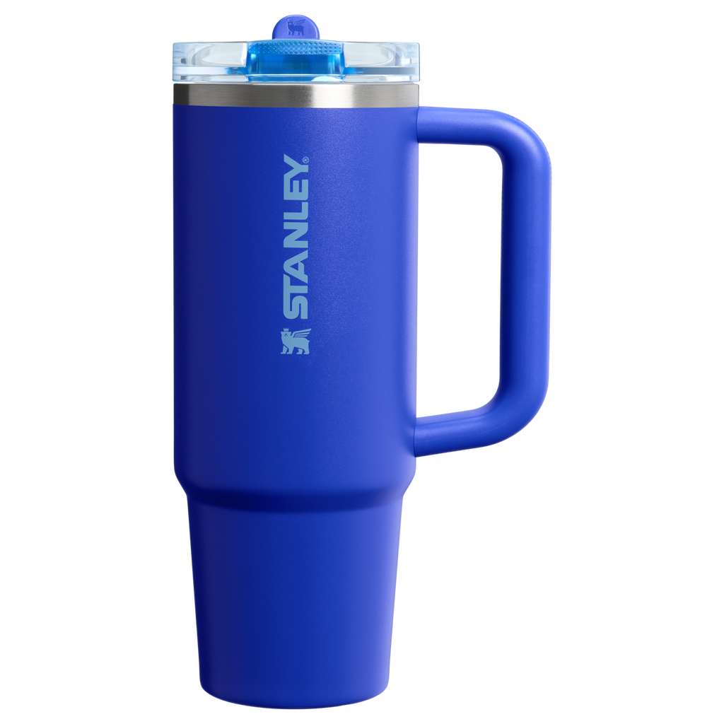 Personalized laser engraved Stanley 30oz Quencher ProTour Tumbler in Cobalt, custom name gift