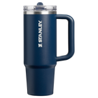 Personalized laser engraved Stanley 30oz Quencher ProTour Tumbler in Dark Navy, custom name gift