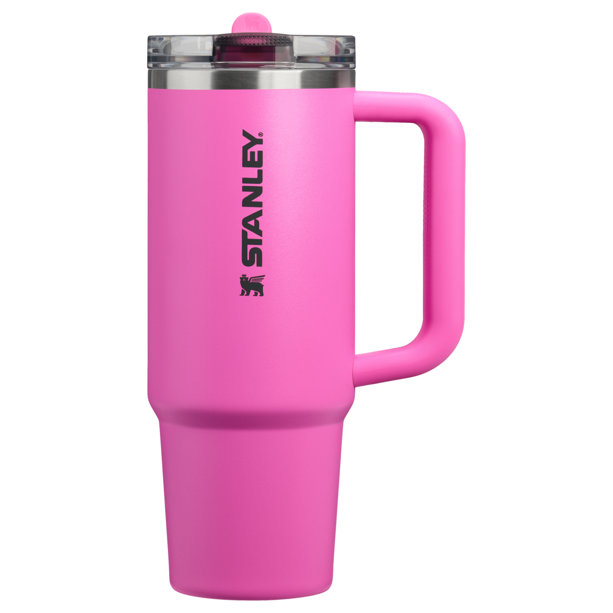 Personalized laser engraved Stanley 30oz Quencher ProTour Tumbler in Hot Pink, custom name gift