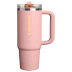 Personalized laser engraved Stanley 30oz Quencher ProTour Tumbler in Peach Rose, custom name gift