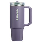 Personalized laser engraved Stanley 30oz Quencher ProTour Tumbler in Purple Umbra, custom name gift
