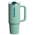 Personalized laser engraved Stanley 30oz Quencher ProTour Tumbler in Spring Green, custom name gift