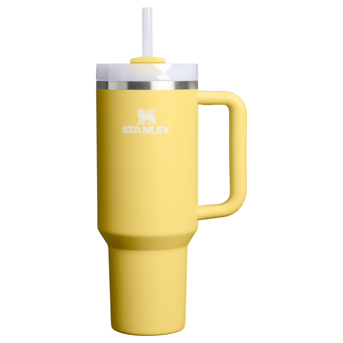 Personalized laser engraved Stanley 40oz Quencher H2.0 Tumbler in Daffodil, custom name gift