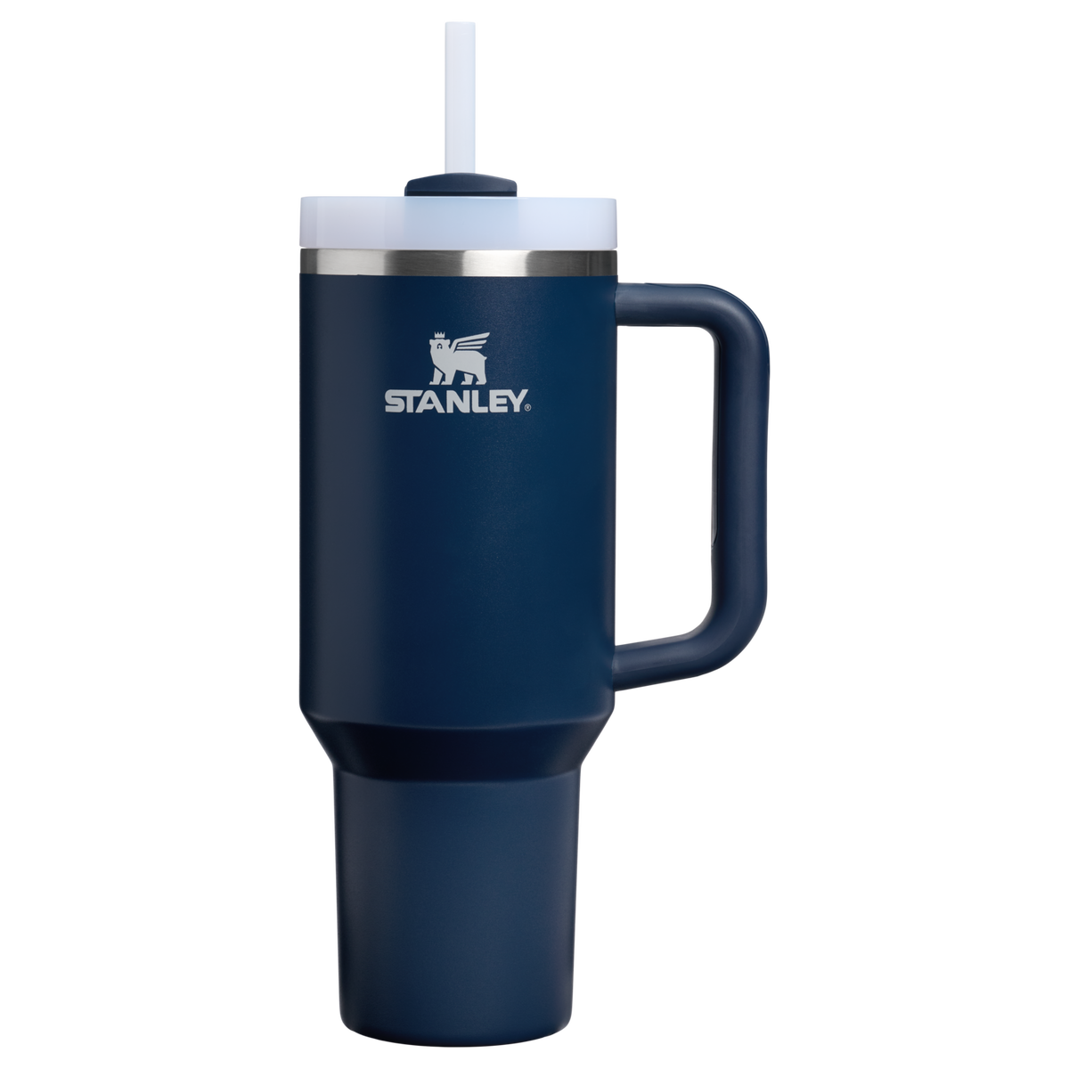 Personalized laser engraved Stanley 40oz Quencher H2.0 Tumbler in Dark Navy, custom name gift