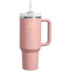 Personalized laser engraved Stanley 40oz Quencher H2.0 Tumbler in Peach Rose, custom name gift