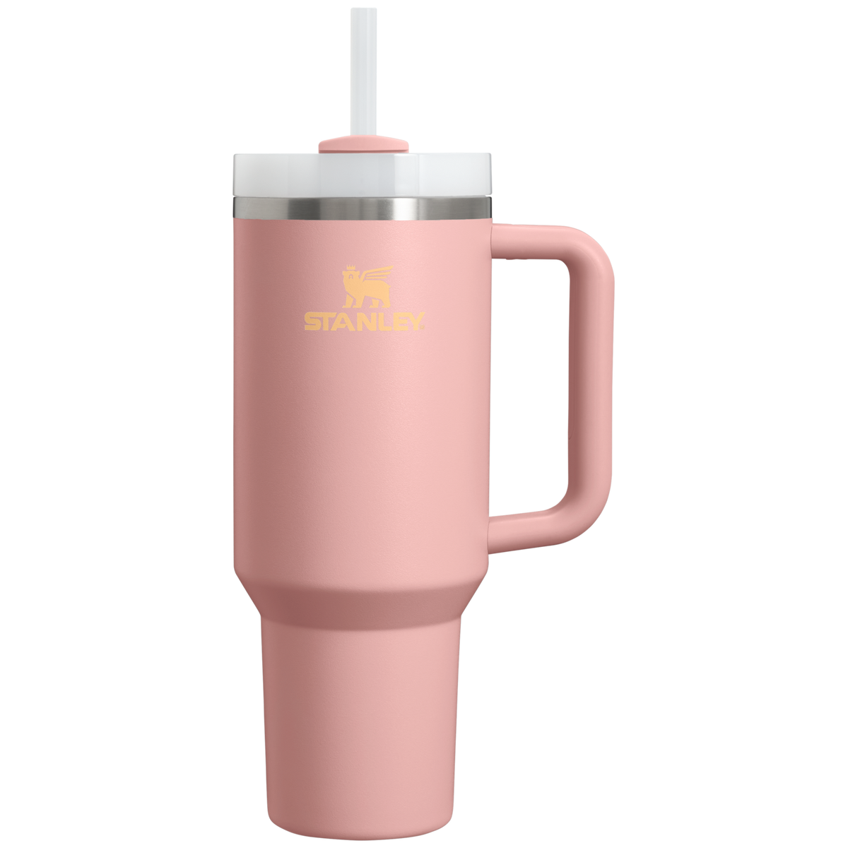 Personalized laser engraved Stanley 40oz Quencher H2.0 Tumbler in Peach Rose, custom name gift