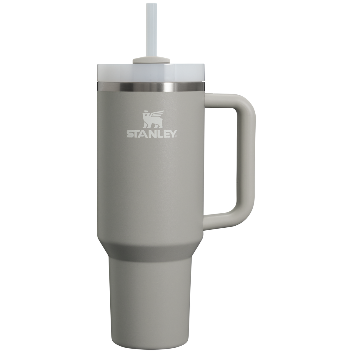 Personalized laser engraved Stanley 40oz Quencher H2.0 Tumbler in Ash, custom name gift
