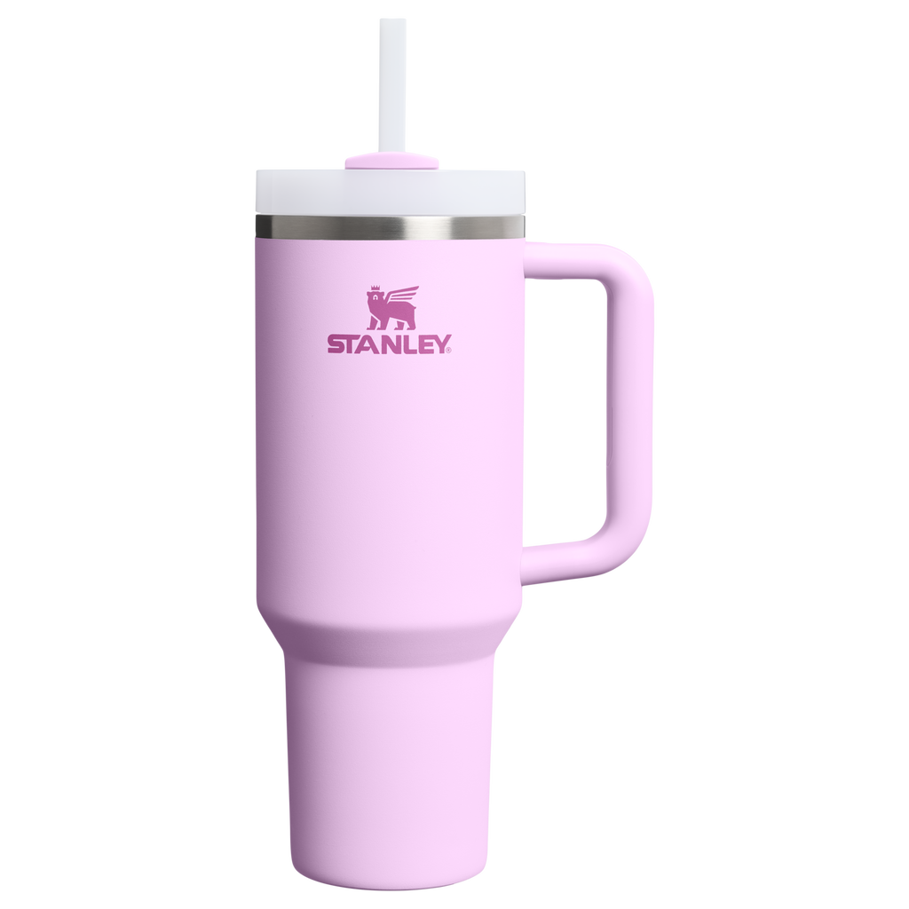 Personalized laser engraved Stanley 40oz Quencher H2.0 Tumbler in Soft Orchid, custom name gift
