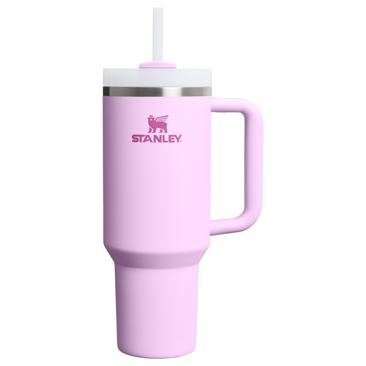 Personalized laser engraved Stanley 40oz Quencher H2.0 Tumbler in Soft Orchid, custom name gift