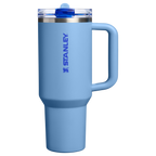 Personalized laser engraved Stanley 40oz Quencher ProTour Tumbler in Blue Sky, custom name gift