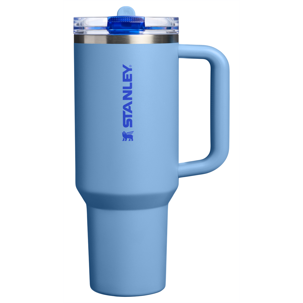 Personalized laser engraved Stanley 40oz Quencher ProTour Tumbler in Blue Sky, custom name gift