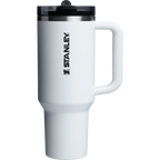 Personalized laser engraved Stanley 40oz Quencher ProTour Tumbler in Chalk, custom name gift