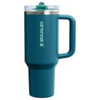 Personalized laser engraved Stanley 40oz Quencher ProTour Tumbler in Coastal Teal, custom name gift
