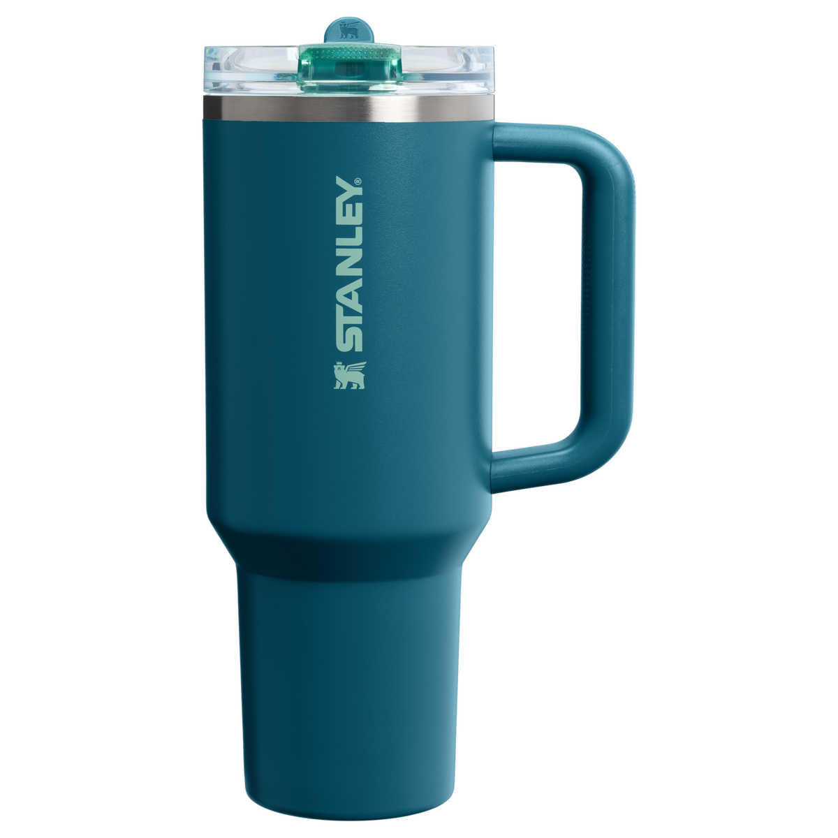 Personalized laser engraved Stanley 40oz Quencher ProTour Tumbler in Coastal Teal, custom name gift