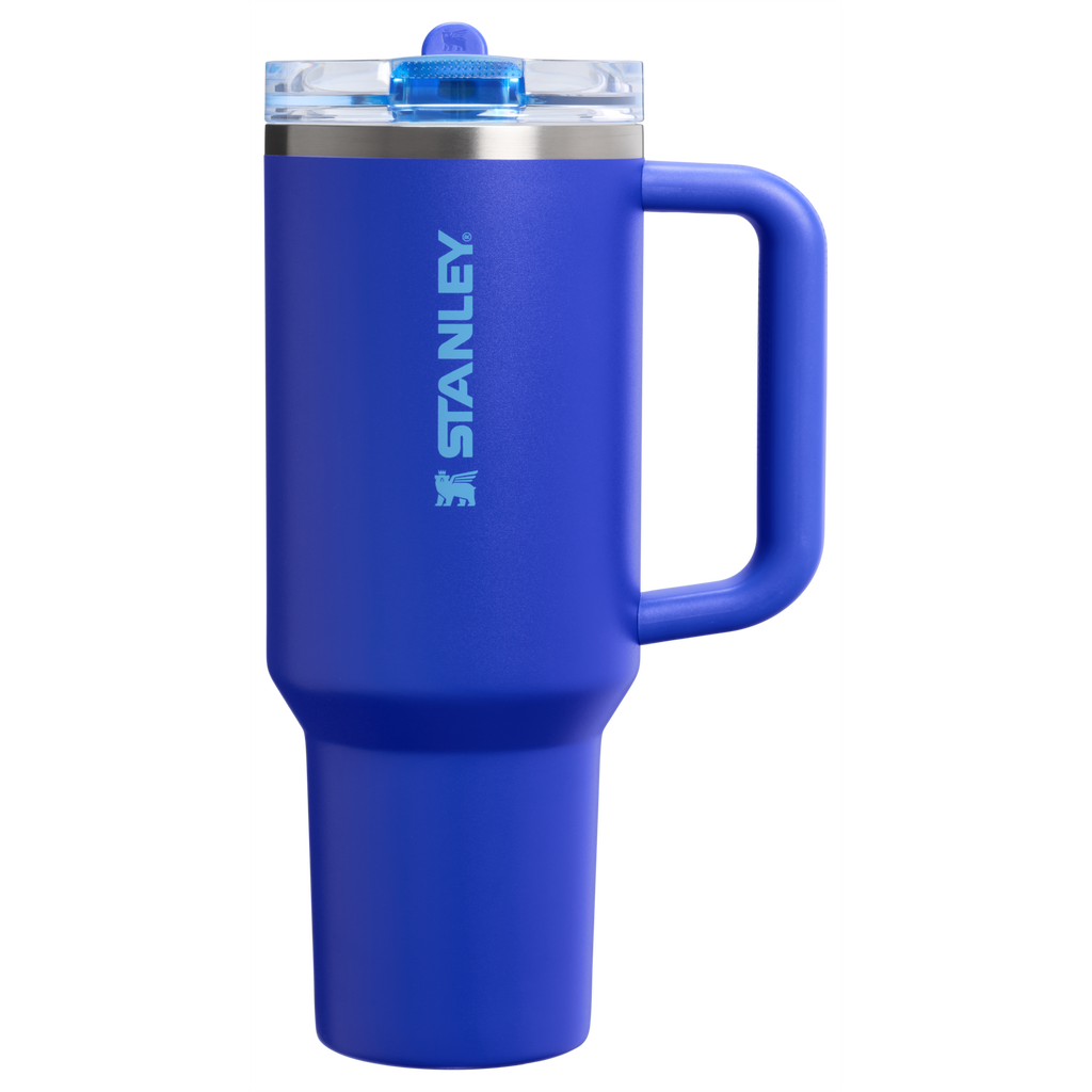 Personalized laser engraved Stanley 40oz Quencher ProTour Tumbler in Cobalt, custom name gift