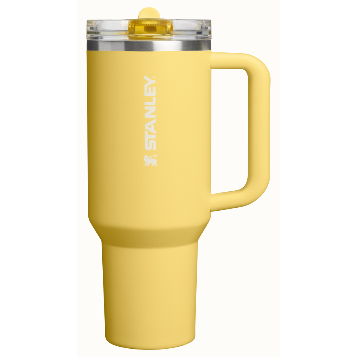 Personalized laser engraved Stanley 40oz Quencher ProTour Tumbler in Daffodil, custom name gift